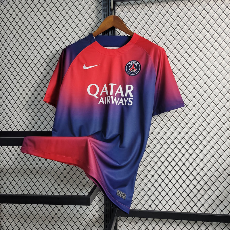 Camisa PSG Treino Vermelha e Azul 23/24